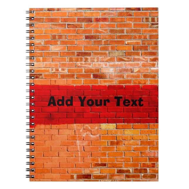 Caderno Espiral Personalized Fun Unique Red Brick Wall (Frente)