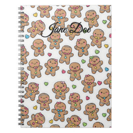 Caderno Espiral Personalized Gingerbread Men Christmas Notebook
