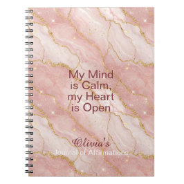 Caderno Espiral Personalized Glitter Positive Quotes Journal