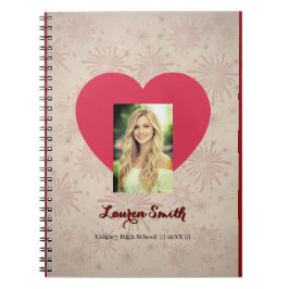 Caderno Espiral Personalized Heart Photo Spiral Notebook 
