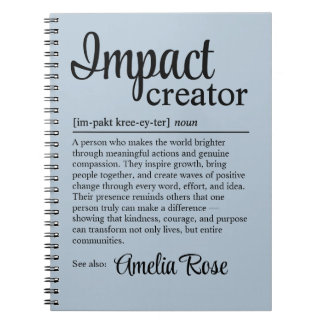 Caderno Espiral Personalized Impact Creator Definition Thank You