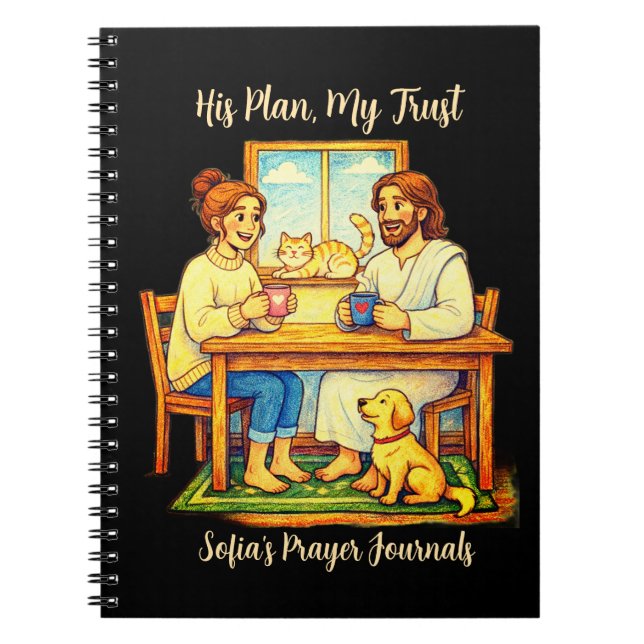 Caderno Espiral Personalized Jesus Gift Journal & Notebook (Frente)