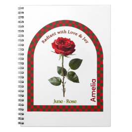 Caderno Espiral Personalized June Birth Month Flower Notebook