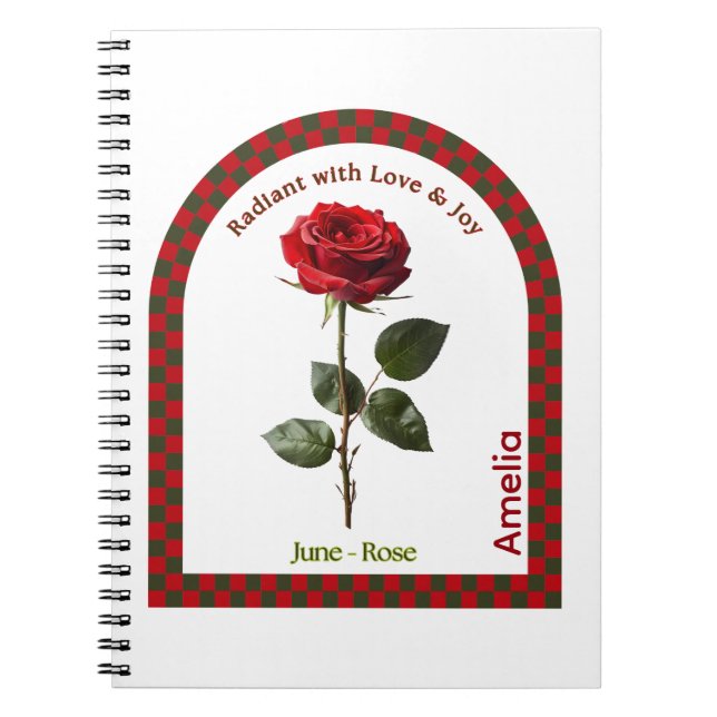 Caderno Espiral Personalized June Birth Month Flower Notebook (Frente)