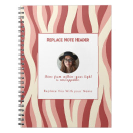 Caderno Espiral Personalized Lavender and Yellow Wave Patterned 