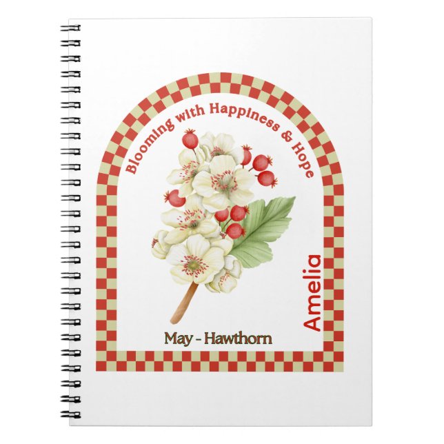 Caderno Espiral Personalized May Birth Month Flower Notebook (Frente)