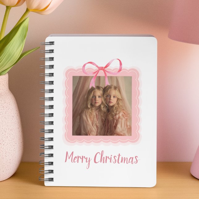 Caderno Espiral Personalized Merry Christmas Family Photo Notebook (Criador carregado)