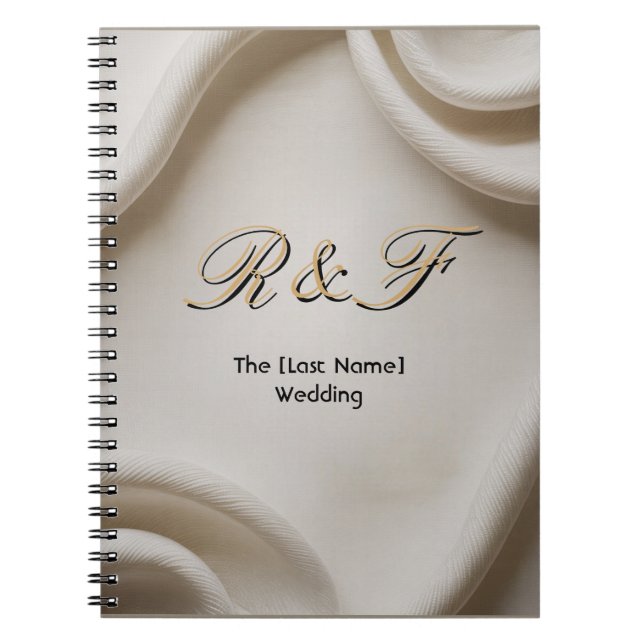 Caderno Espiral Personalized Monogram Suite | Luxe Linen Wedding (Frente)