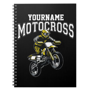 Caderno Espiral Personalized Motocross Dirt Bike Rider Racing
