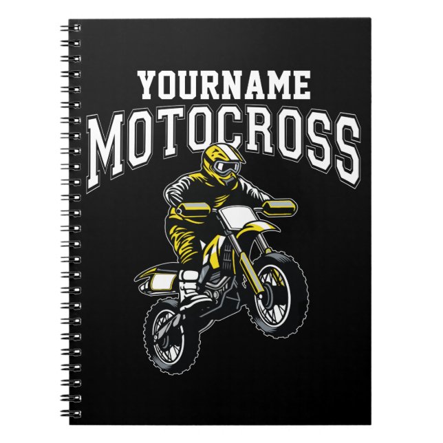 Caderno Espiral Personalized Motocross Dirt Bike Rider Racing (Frente)
