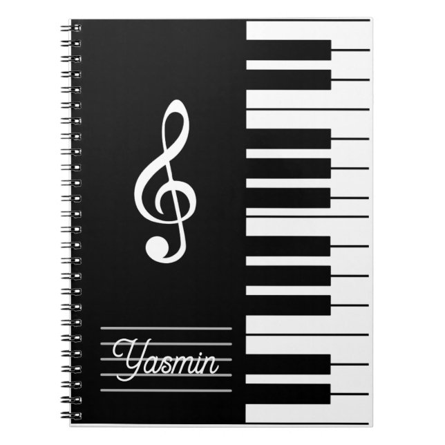 Caderno Espiral Personalized Music Notebook Piano Teacher  (Frente)