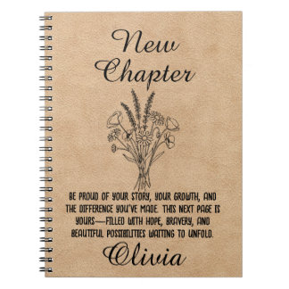 Caderno Espiral Personalized New Chapter Spiral Journal Gift