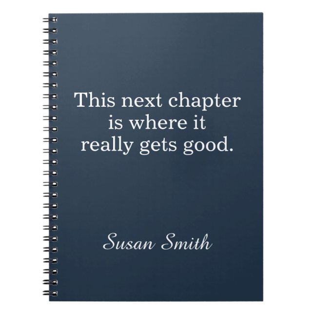 Caderno Espiral Personalized Next Chapter Quote Inspirational (Frente)