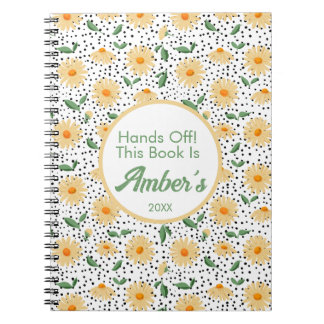 Caderno Espiral Personalized Notebook – Daisy design