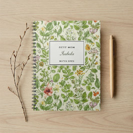 Caderno Espiral Personalized Notebook for Moms, Unique Floral 