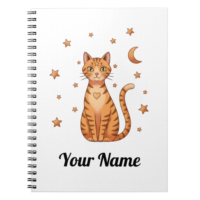 Caderno Espiral Personalized Orange Tabby Cat Notebook (Frente)