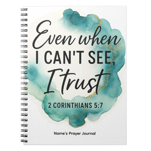 Caderno Espiral Personalized Prayer Journal | Christian Faith (Frente)