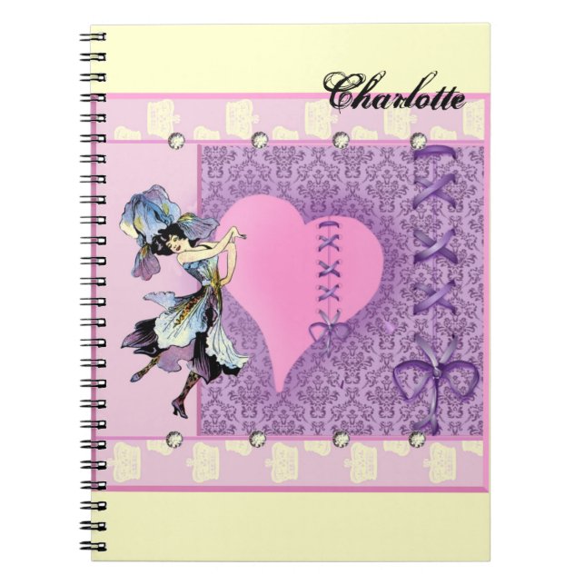 Caderno Espiral Personalized pretty pink gift ideas for girls (Frente)