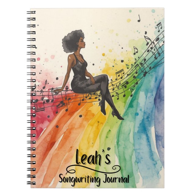 Caderno Espiral PERSONALIZED Rap Hip Hop Songwriting Journal (Frente)