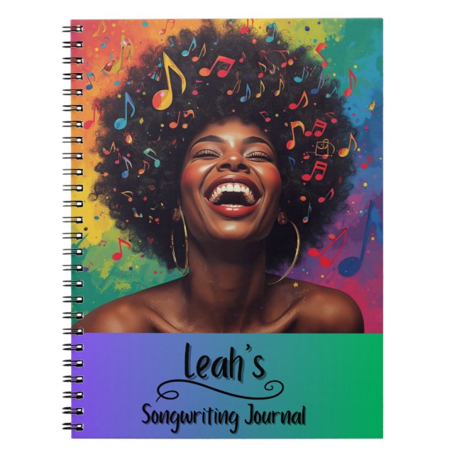 Caderno Espiral PERSONALIZED Rap Hip Hop Songwriting Journal (Frente)