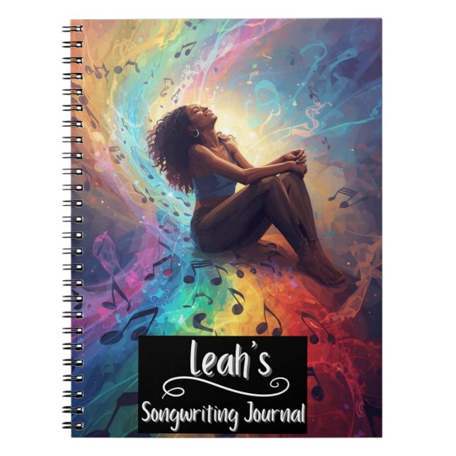 Caderno Espiral PERSONALIZED Rap Hip Hop Songwriting Journal (Frente)
