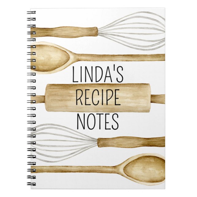 Caderno Espiral Personalized Recipe Journal or Kitchen Notebook (Frente)