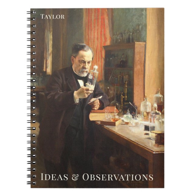 Caderno Espiral Personalized Science Notebook – Louis Pasteur Art (Frente)