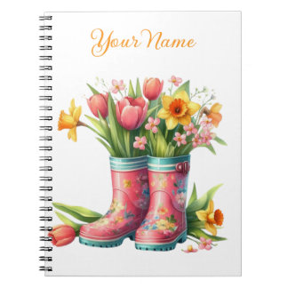 Caderno Espiral Personalized Spring Floral Spiral Notebook