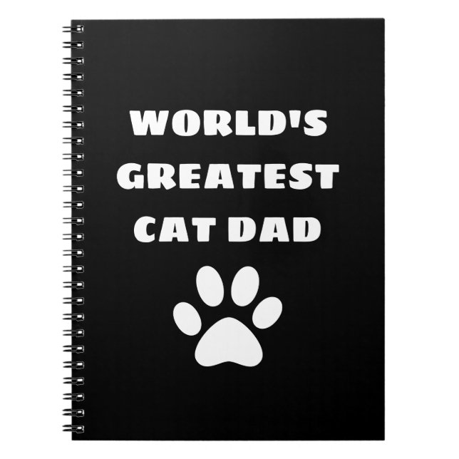 Caderno Espiral Personalized World's Greatest Cat Dad Custom Text (Frente)