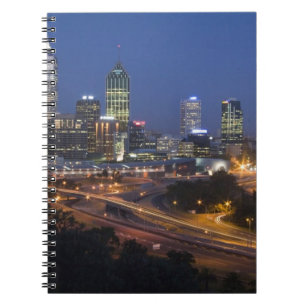 Caderno Espiral Perth, Austrália. Vista do centro de Perth a parti