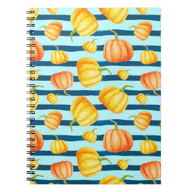 Caderno Espiral Perto de Pumpkin Laranja. Pat sem costura (Frente)