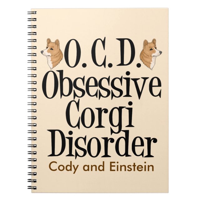 Caderno Espiral Perturbação Obsessiva de Corgi Personalizada (Frente)