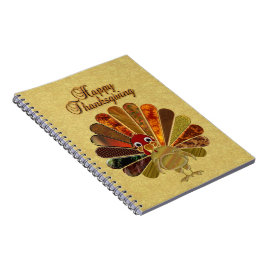 Caderno Espiral Peru Colorido de Ação de Graças Feliz