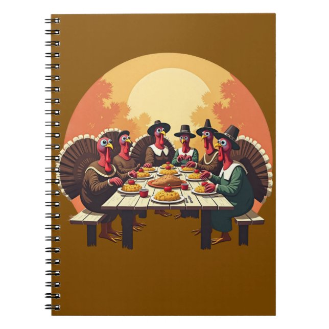 Caderno Espiral Perus Comendo Janto de Ação de Graças (Frente)