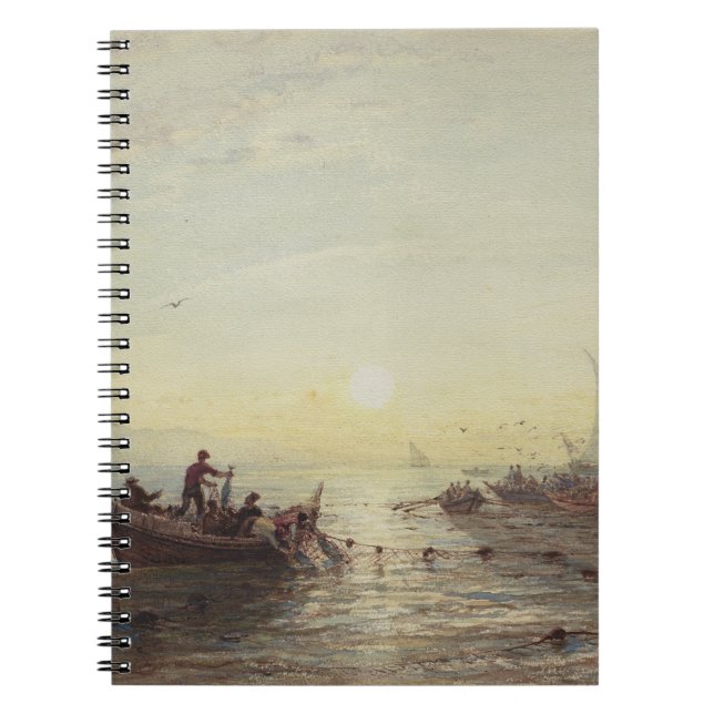 Caderno Espiral Pesca ao amanhecer da costa perto de Marselha (Frente)