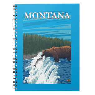Caderno Espiral Pesca do Urso em Montana