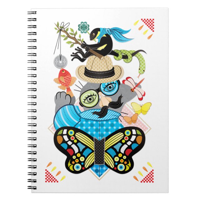 Caderno Espiral Pesca e Óculos de Nariz (Reake) (Frente)