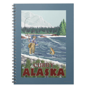 Caderno Espiral Pescador da mosca - caril, Alaska