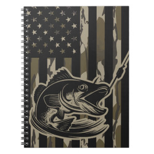 Caderno Espiral Pescador de Pesca Camo Flag Bottomland Camo