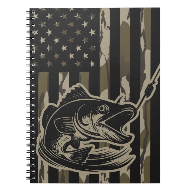 Caderno Espiral Pescador de Pesca Camo Flag Bottomland Camo (Frente)