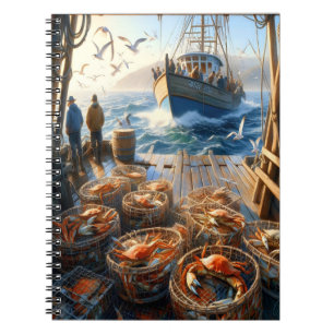 Caderno Espiral Pescadores De Colheita De Crepúsculos Que Recolhem