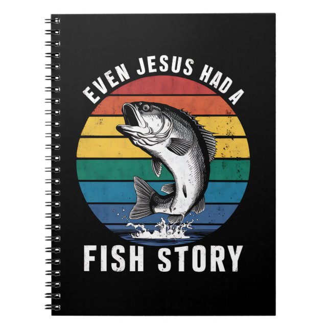 Caderno Espiral Pescar Até Jesus Teve Um Peixe De Bass De Estória  (Frente)