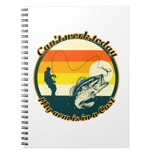 Caderno Espiral Pescar engraçado não pode funcionar hoje meu braço (Frente)
