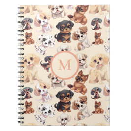 Caderno Espiral Pêssego Cachorro Cachorro