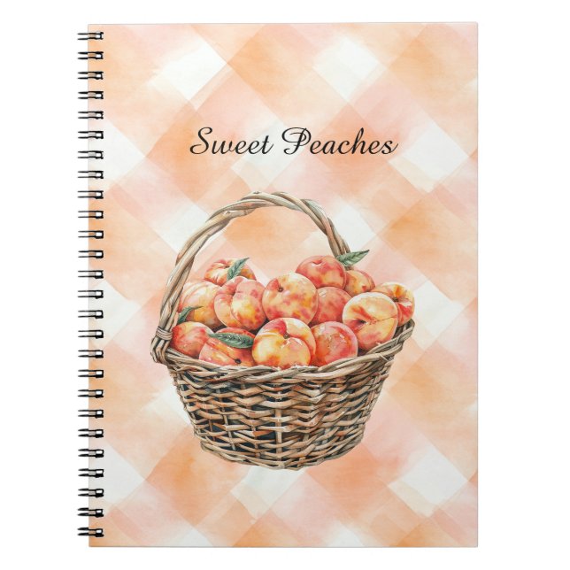 Caderno Espiral Pêssegos numa Cesta (Frente)