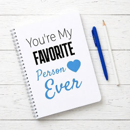 Caderno Espiral Pessoa favorita personalizada para sempre