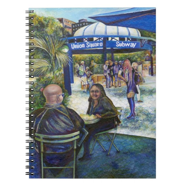 Caderno Espiral Pessoas Apaixonadas Jogando no Parque, NYC (Frente)
