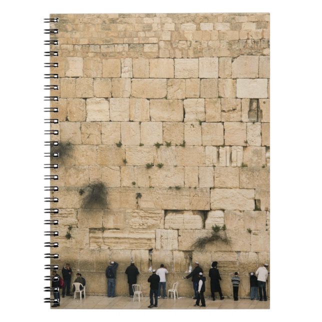 Caderno Espiral Pessoas rezando no muro das lamentações (Frente)