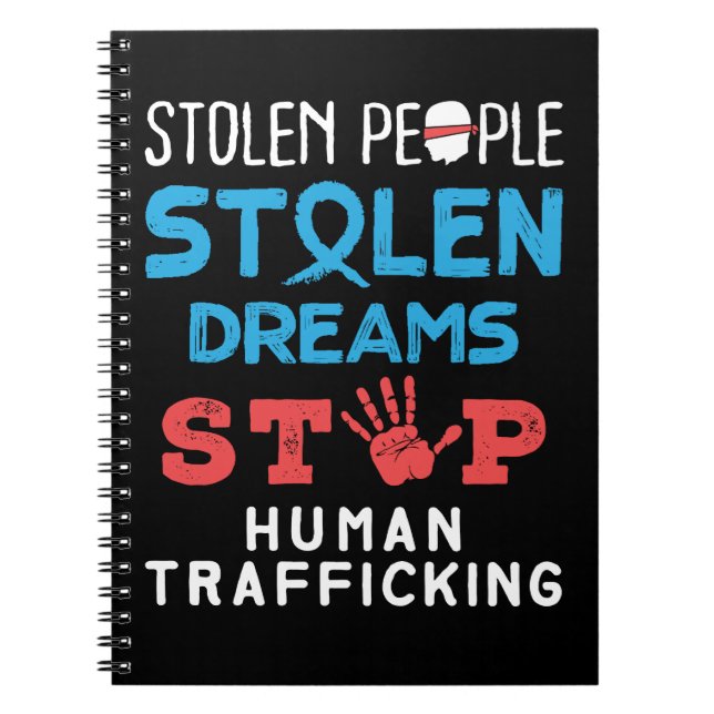 Caderno Espiral Pessoas Roubadas Sonhos Roubados Impedem Tráfico H (Frente)