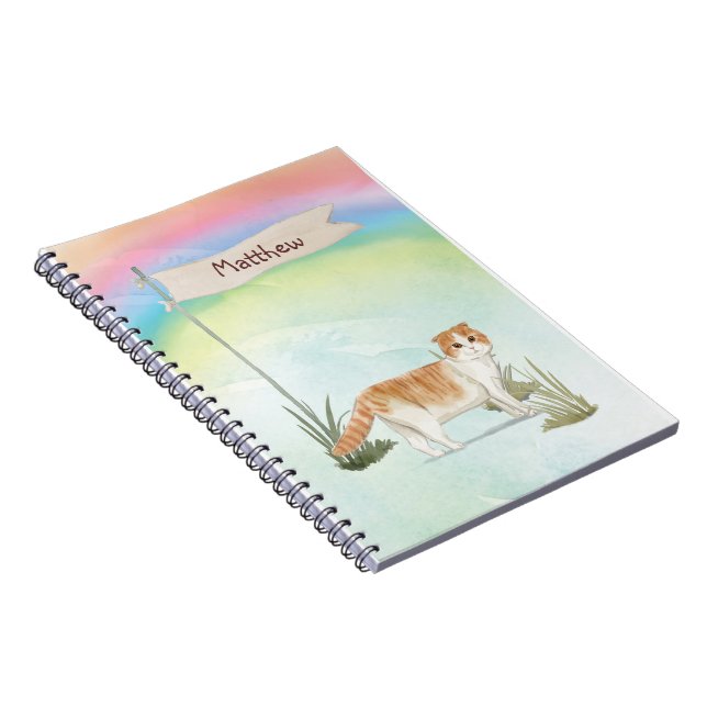 Caderno Espiral Pet de Garrafa Escocês de Nome Personalizado (Lado Direito)